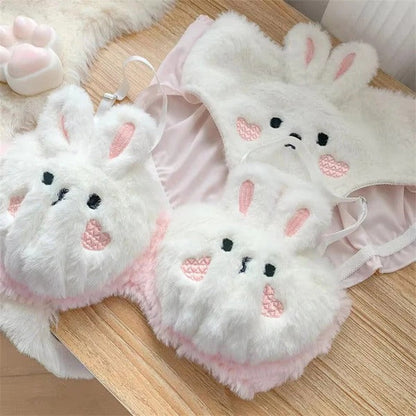 New High Quality Cute Anime Soft Plush Design bra underwear Japanese cartoon rabbit underwear Bra & Panty Set 582