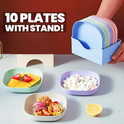10Pcs Multi-function Spit Bone Dish Household Food Grade Plastic Spit Bone Dish Round